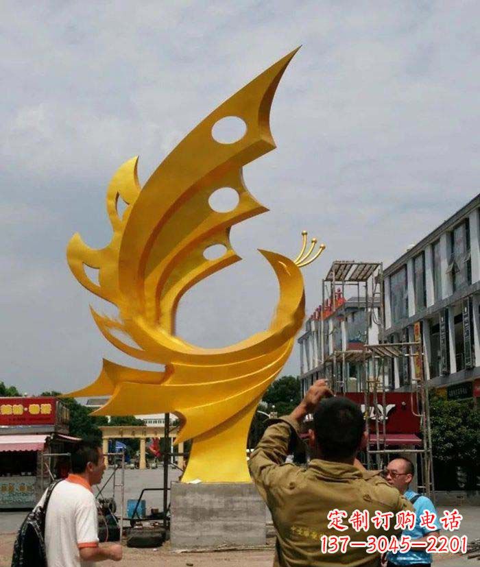 合肥精致大气的不锈钢抽象凤凰雕塑