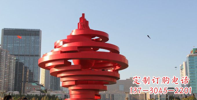 合肥不锈钢抽象火炬雕塑,展现活力与坚强