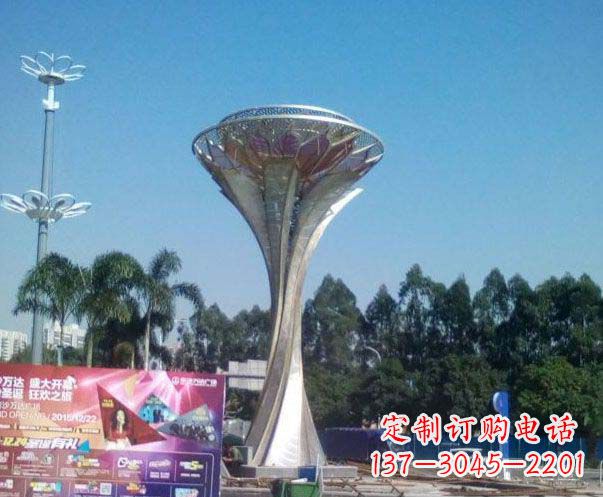 合肥广场不锈钢抽象莲花雕塑