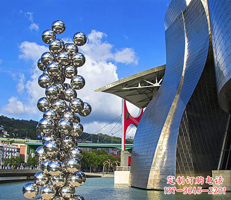 合肥高端不锈钢抽象龙柱雕塑