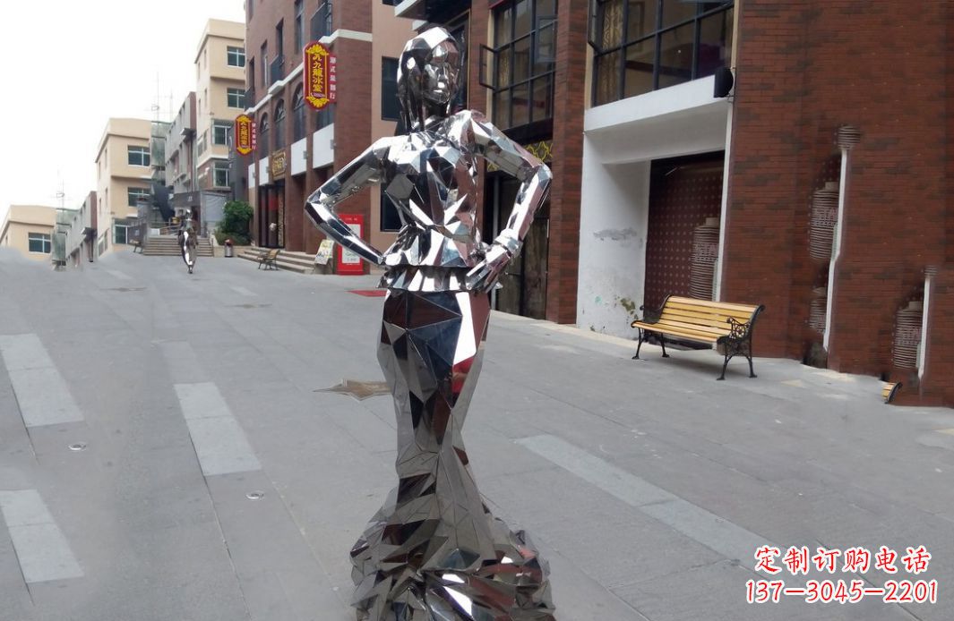 合肥以美丽的姿态展示不锈钢美女雕塑