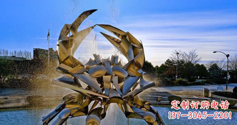 合肥优美雅致的不锈钢螃蟹抽象雕塑