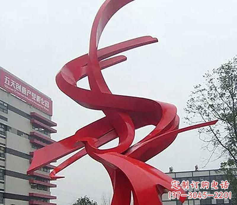 合肥广场不锈钢抽象飘带雕塑