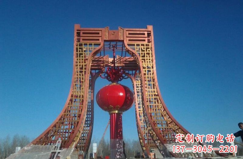 合肥中领雕塑推出不锈钢大型灯笼雕塑