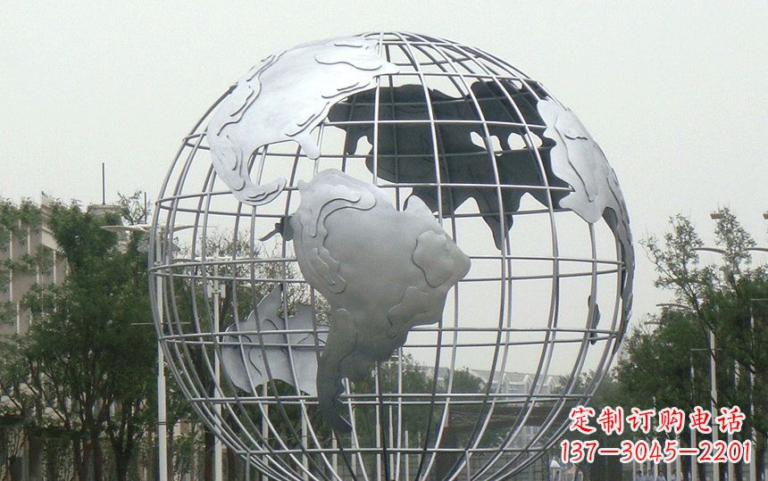 合肥广场不锈钢地球雕塑 (2)