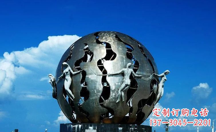 合肥中领雕塑:不锈钢地球雕塑