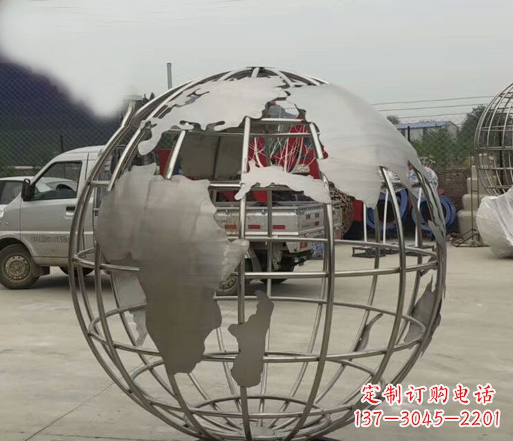 合肥中领雕塑:精美不锈钢地球仪雕塑