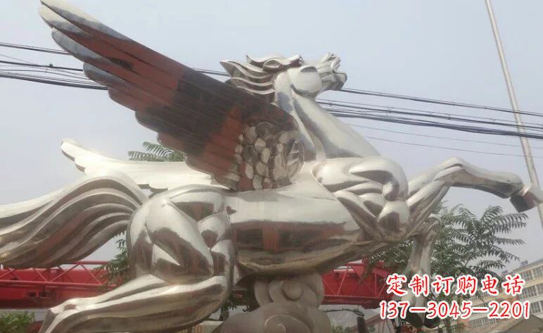 合肥流畅优美的不锈钢飞马雕塑