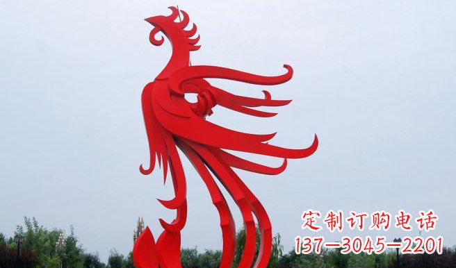 合肥广场不锈钢凤凰雕塑 (3)