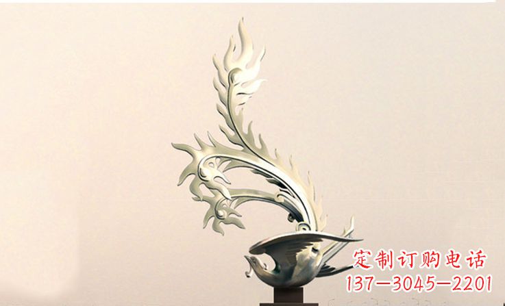 合肥广场不锈钢凤凰雕塑 (5)