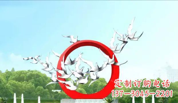 合肥华丽优雅的不锈钢鸽子雕塑