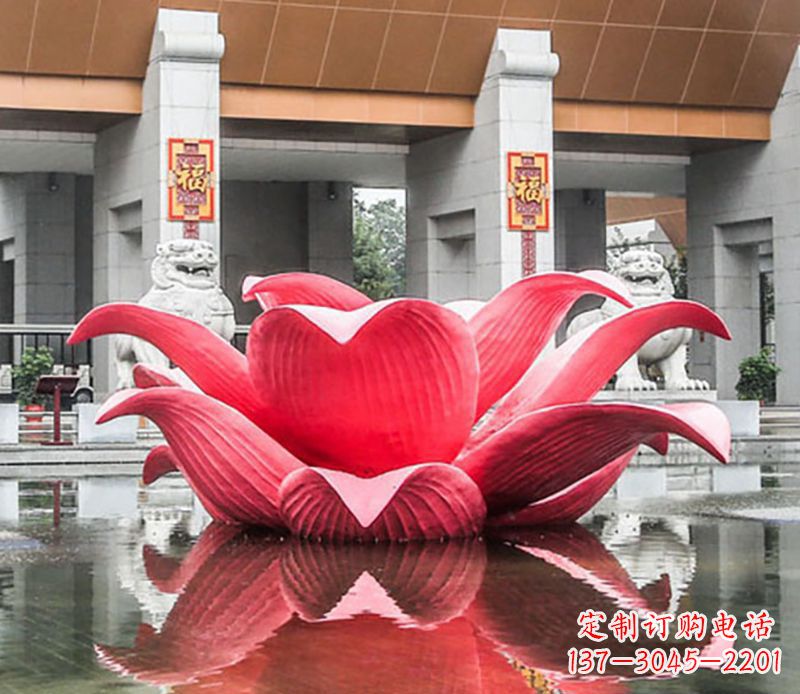 合肥广场不锈钢荷花景观雕塑