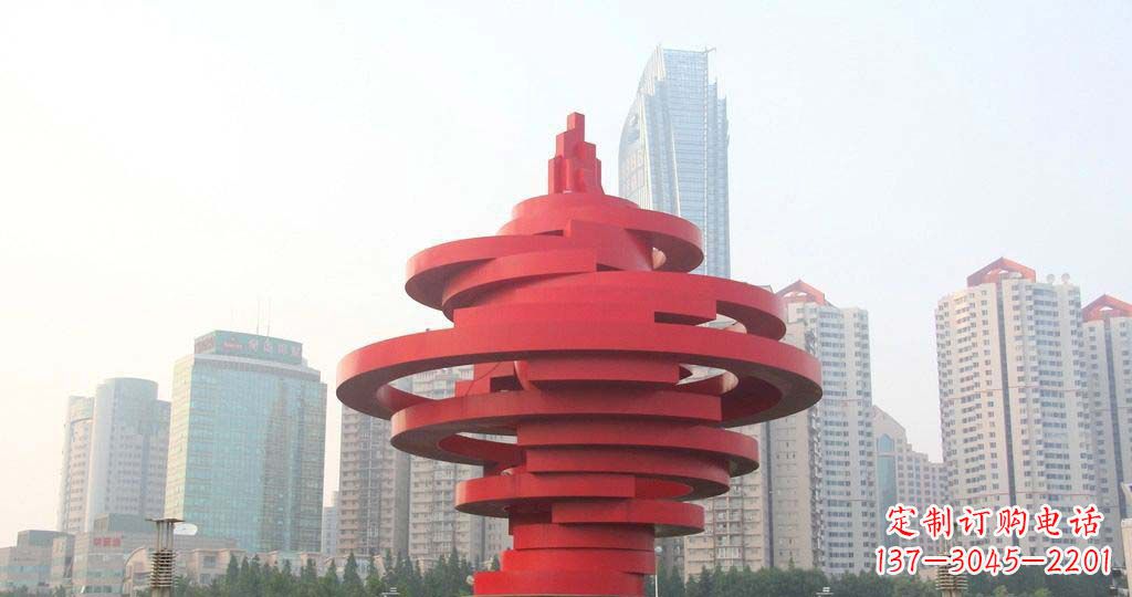 合肥广场不锈钢火炬景观雕塑1