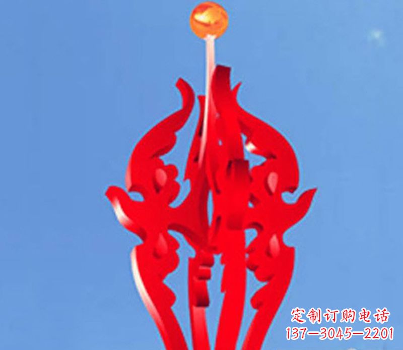 合肥广场不锈钢火苗抽象雕塑