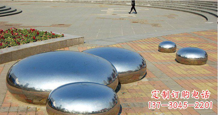 合肥广场不锈钢镜面水滴雕塑 (2)