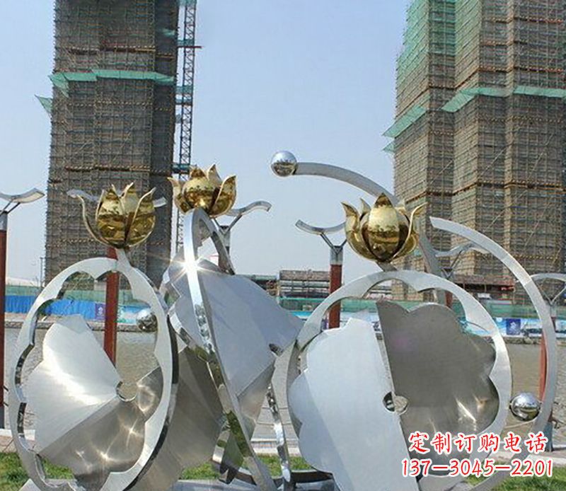 合肥精美不锈钢抽象莲花雕塑