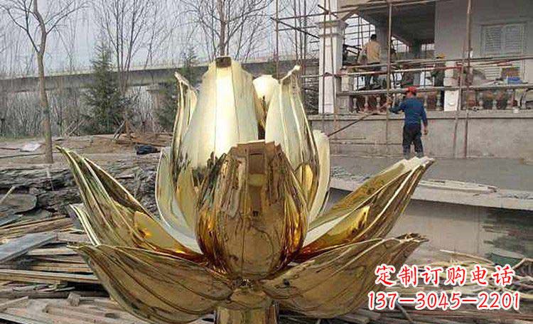 合肥超大型不锈钢莲花雕塑,惊艳定制空间