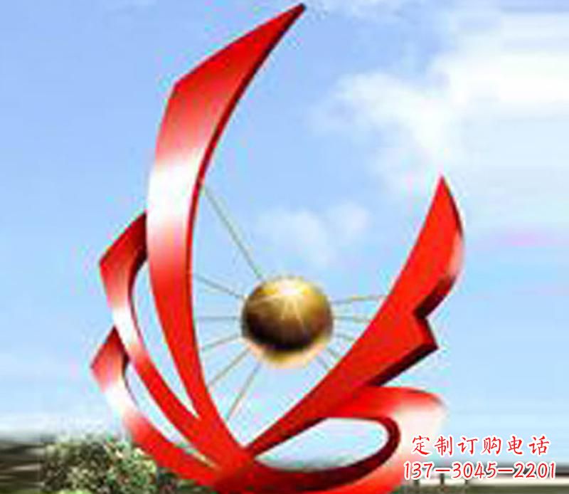 合肥让风带来梦想——中领雕塑飘带球网景观雕塑