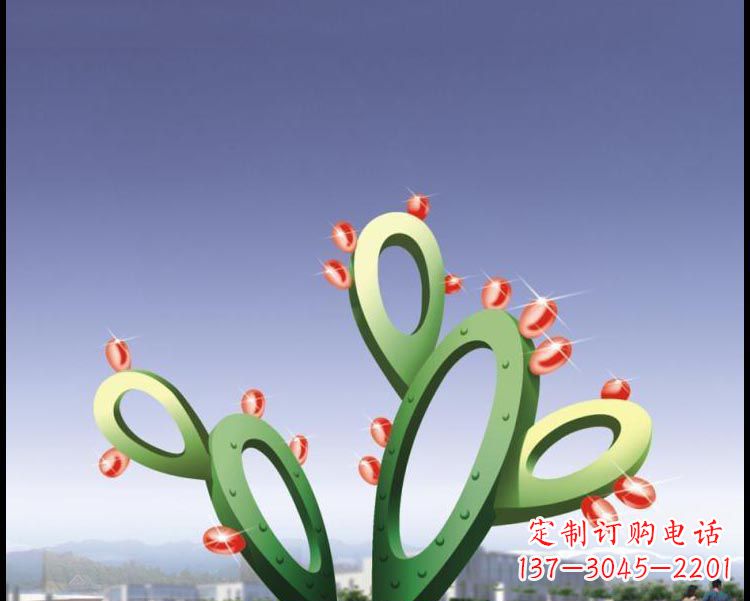 合肥视觉焕发的不锈钢仙人掌景观雕塑