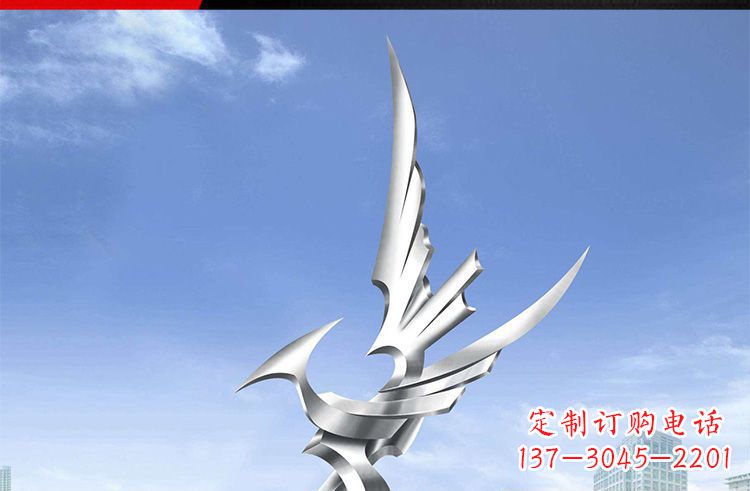 合肥广场不锈钢雄鹰摆件雕塑