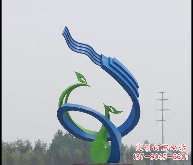 合肥完美锻造,彩色不锈钢抽象凤凰雕塑