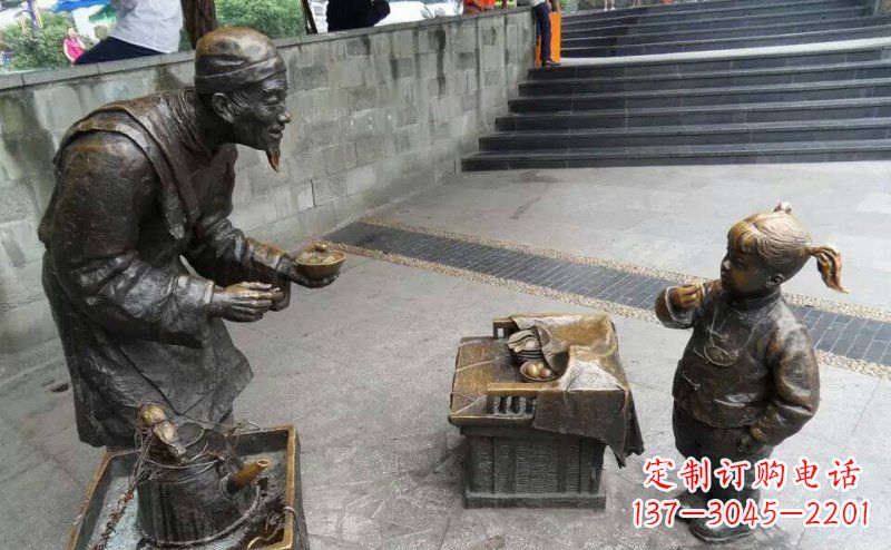 合肥广场吃小吃的小女孩小品铜雕
