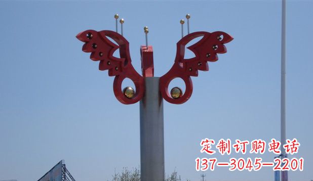 合肥广场抽象不锈钢蝴蝶雕塑