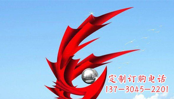 合肥广场抽象凤凰不锈钢雕塑 (2)