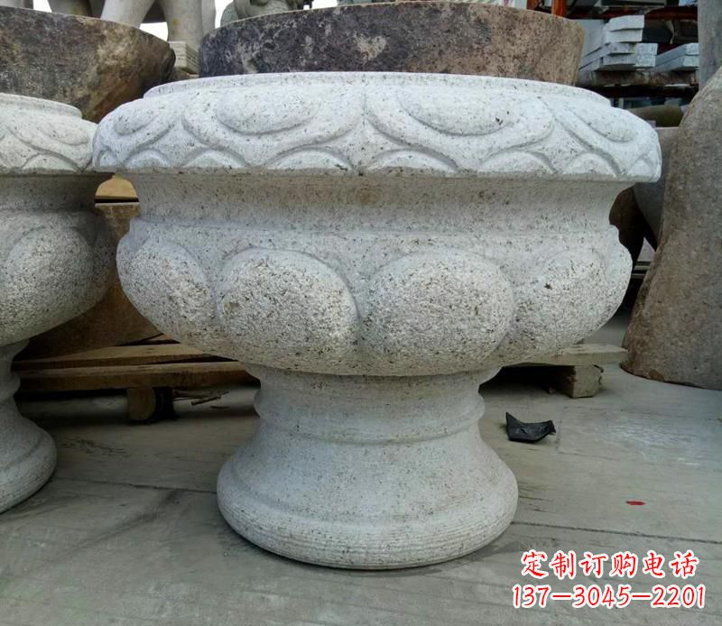 合肥中领雕塑精美大理石花盆雕塑