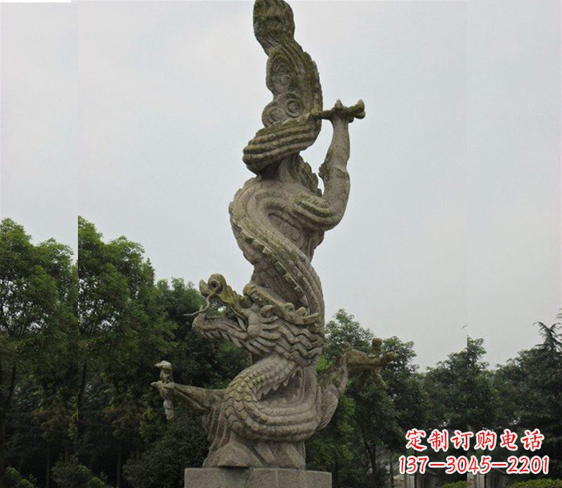 合肥中领雕塑|古典美感的大理石龙雕塑