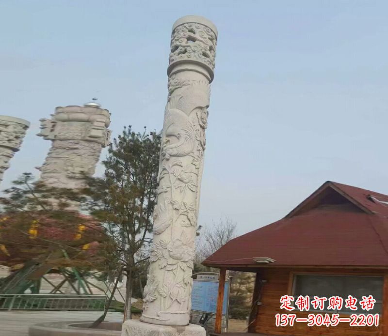 合肥迎宾龙柱石雕——大理石景观雕刻精美艺术品