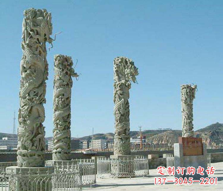 合肥中领雕塑的大理石盘龙柱景观石雕
