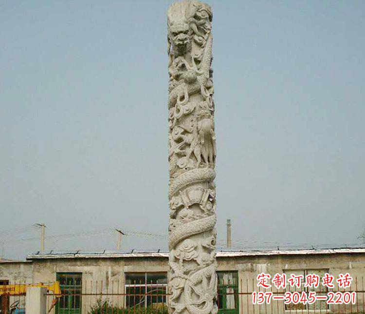 合肥中领雕塑——独具特色的大理石盘龙柱雕塑