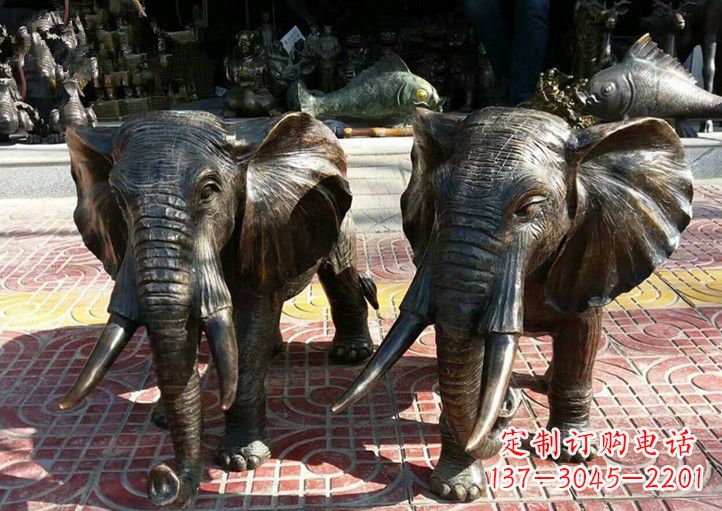 合肥中领雕塑出品:专业定制铜大象雕塑