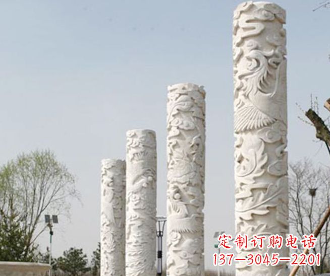合肥尊贵优雅,凤凰浮雕龙柱景观石雕
