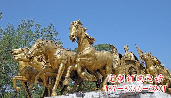 合肥中领雕塑:精美古典马车铜雕