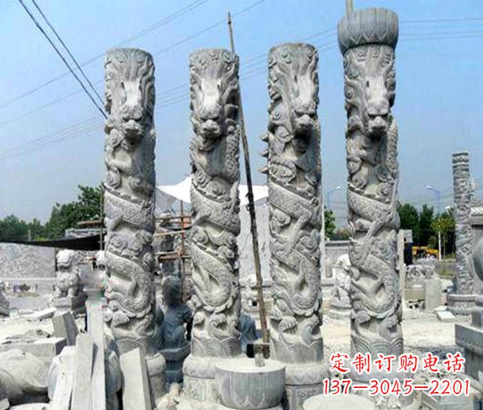 合肥浩大神秘的龙柱石雕