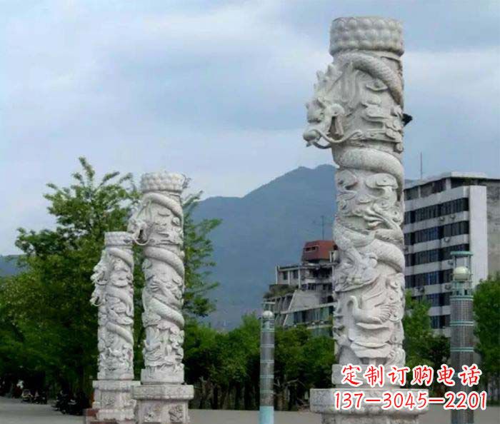合肥精美工艺大理石龙柱雕塑