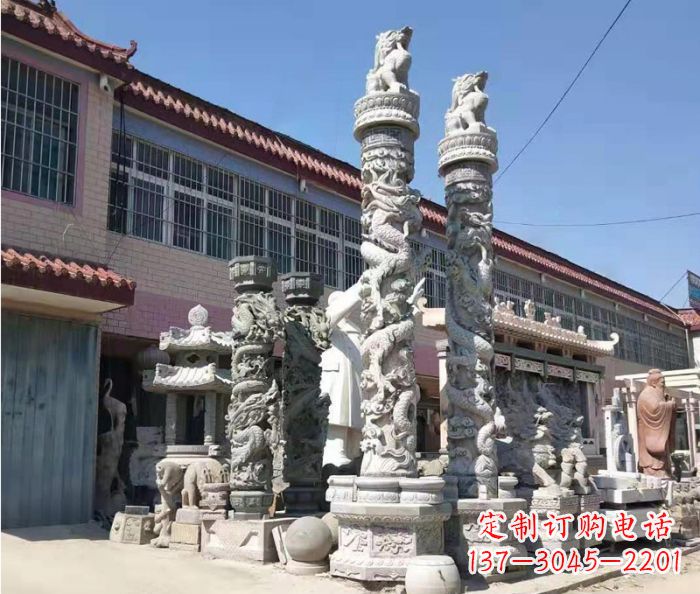 合肥广场景观大理石龙柱石雕_1