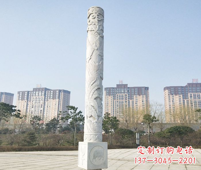合肥广场景观大理石龙柱石雕_2 (2)