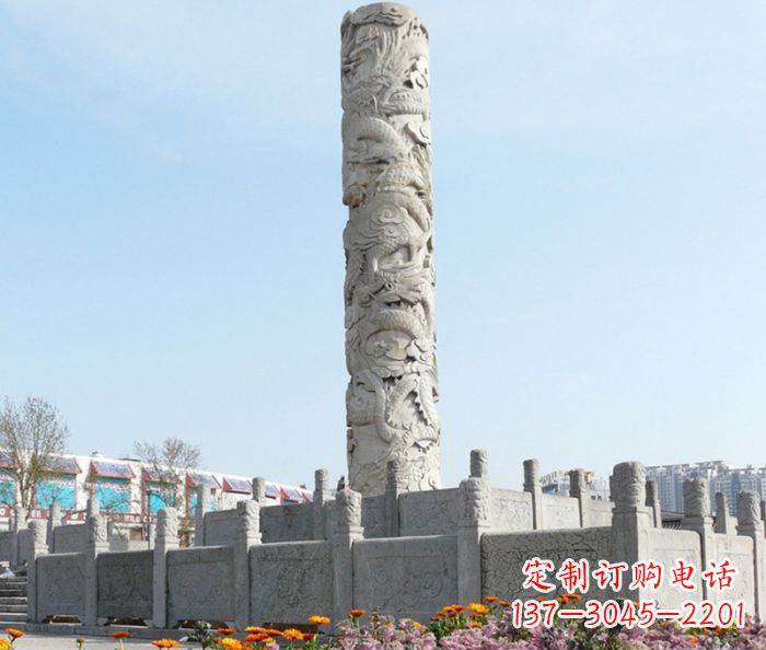 合肥广场景观大理石龙柱石雕_1 (2)