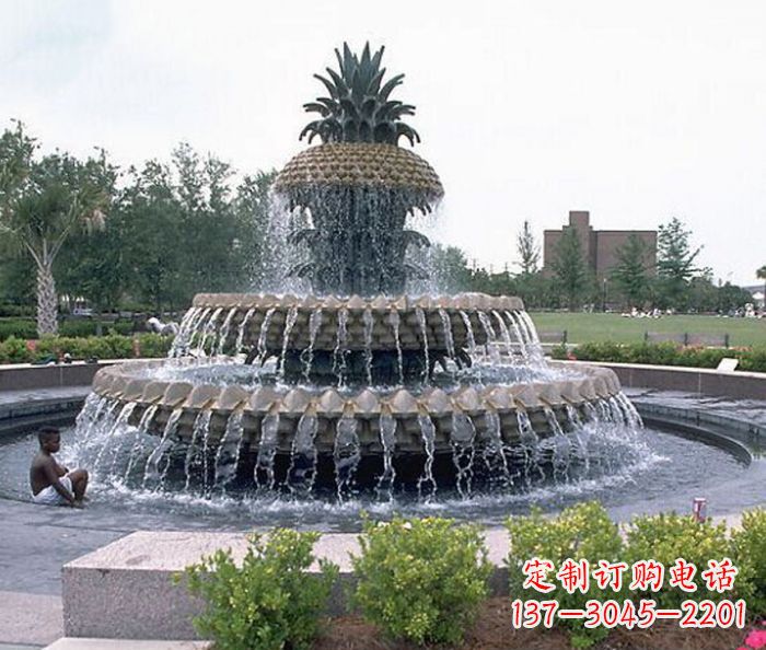 合肥广场景观大型菠萝喷泉石雕