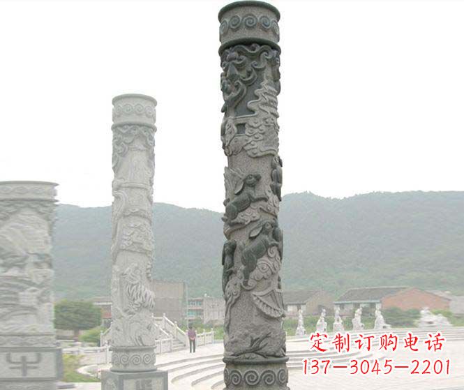 合肥中领雕塑：多彩活力的12生肖石柱