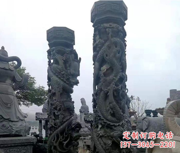 合肥安静传承-中领雕塑广场景观仿古盘龙柱石雕