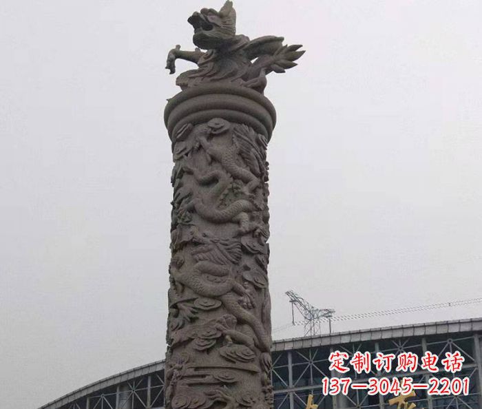 合肥中领雕塑|仿古盘龙柱石雕