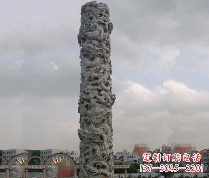 合肥精美仿古盘龙柱石雕