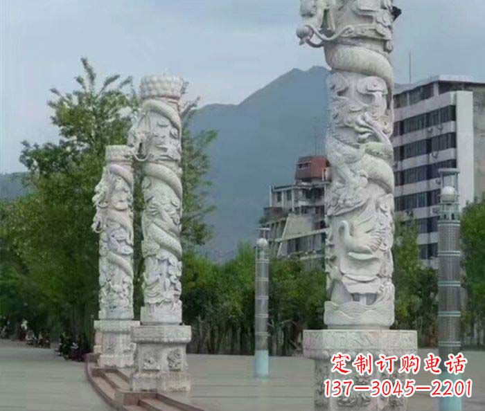 合肥定制精美的盘龙柱石雕