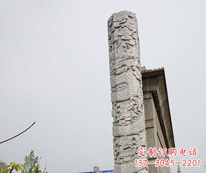 合肥精美艺术品，象征霸气，盘龙柱石雕