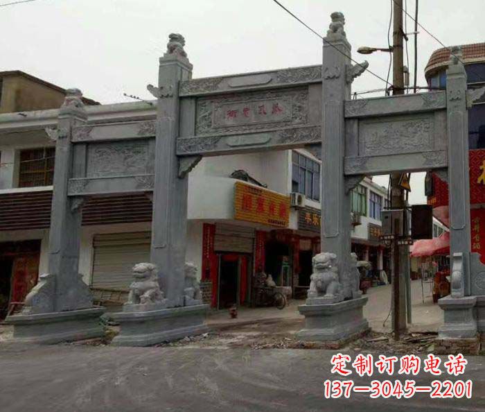 合肥三门石雕牌坊-最精致的雕塑作品
