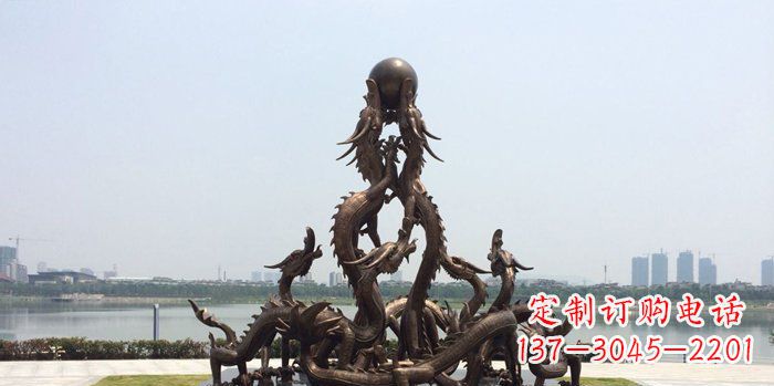合肥广场九龙戏珠铜龙铜雕